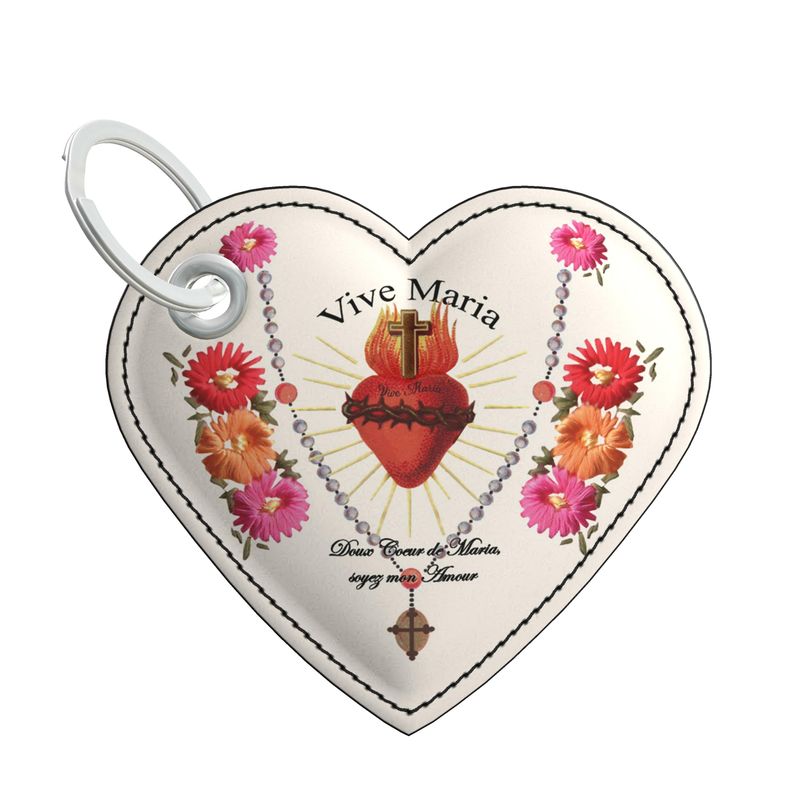 + VIVE MARIA + Holy Heart Key Fob Leather