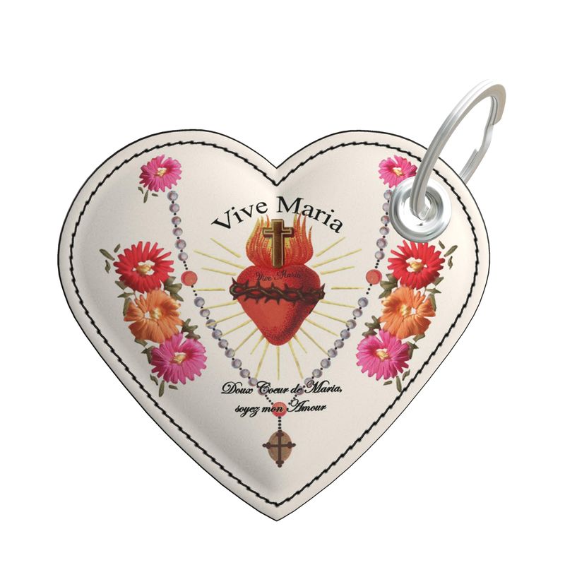 + VIVE MARIA + Holy Heart Key Fob Leather