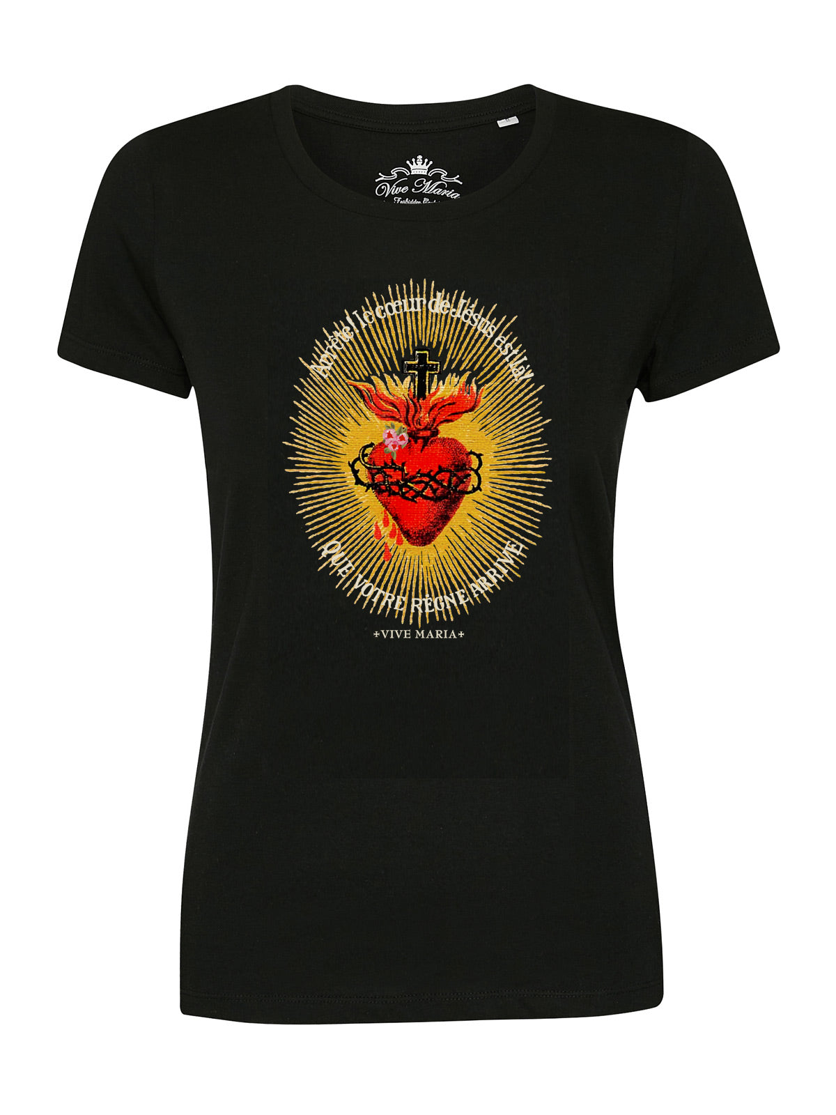 Vive Maria Burning Heart Damen T-Shirt schwarz