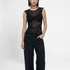 Black Lace Top One of One, Size S