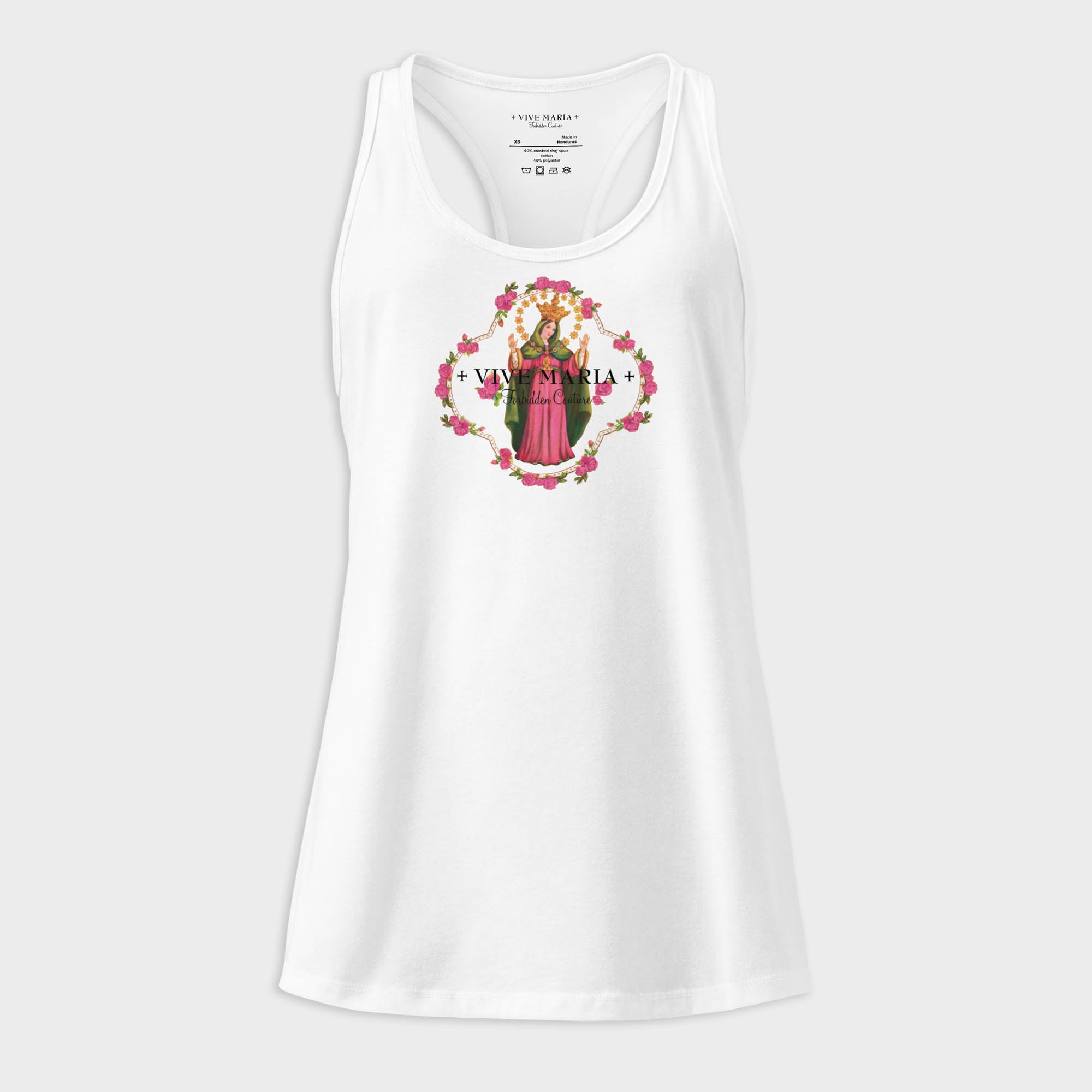 Fancy Maria racerback tank top white