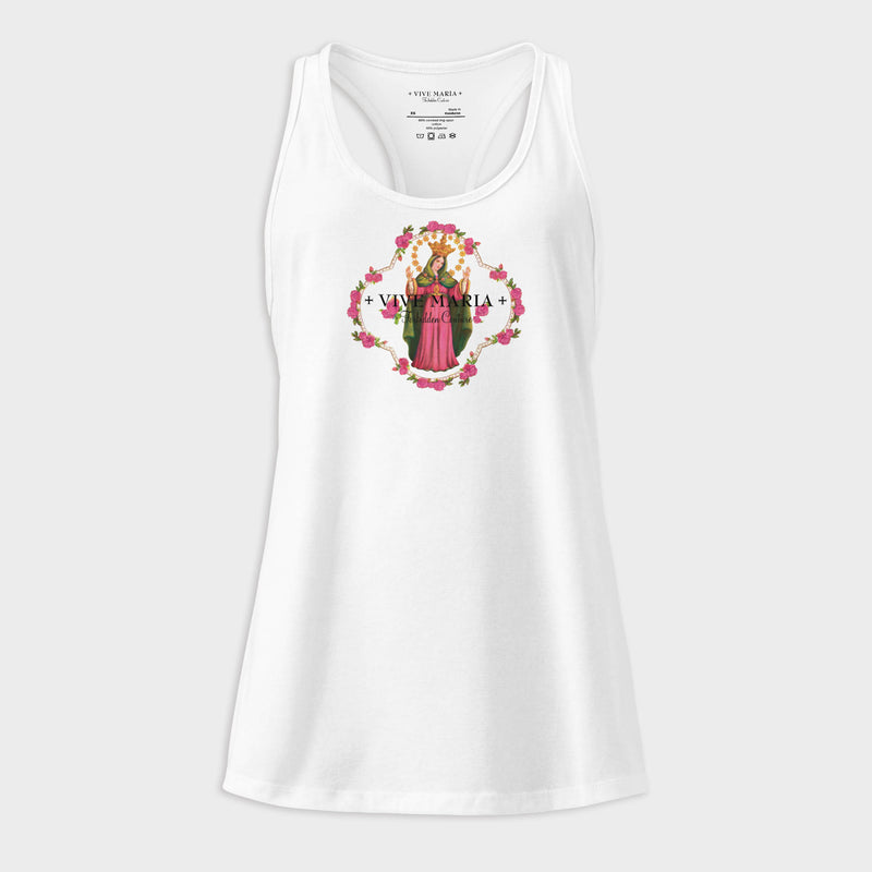 Fancy Maria racerback tank top white
