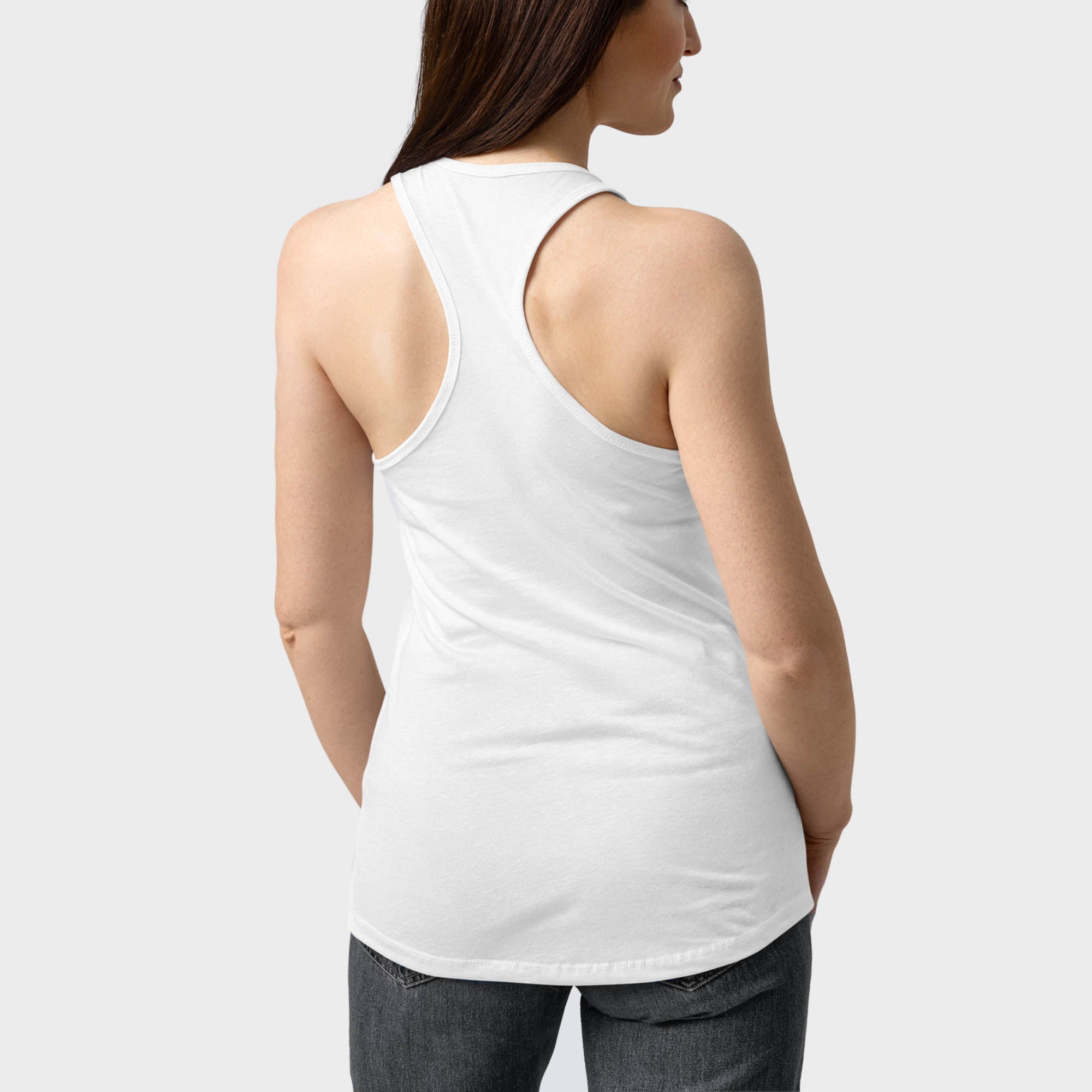 Fancy Maria racerback tank top white