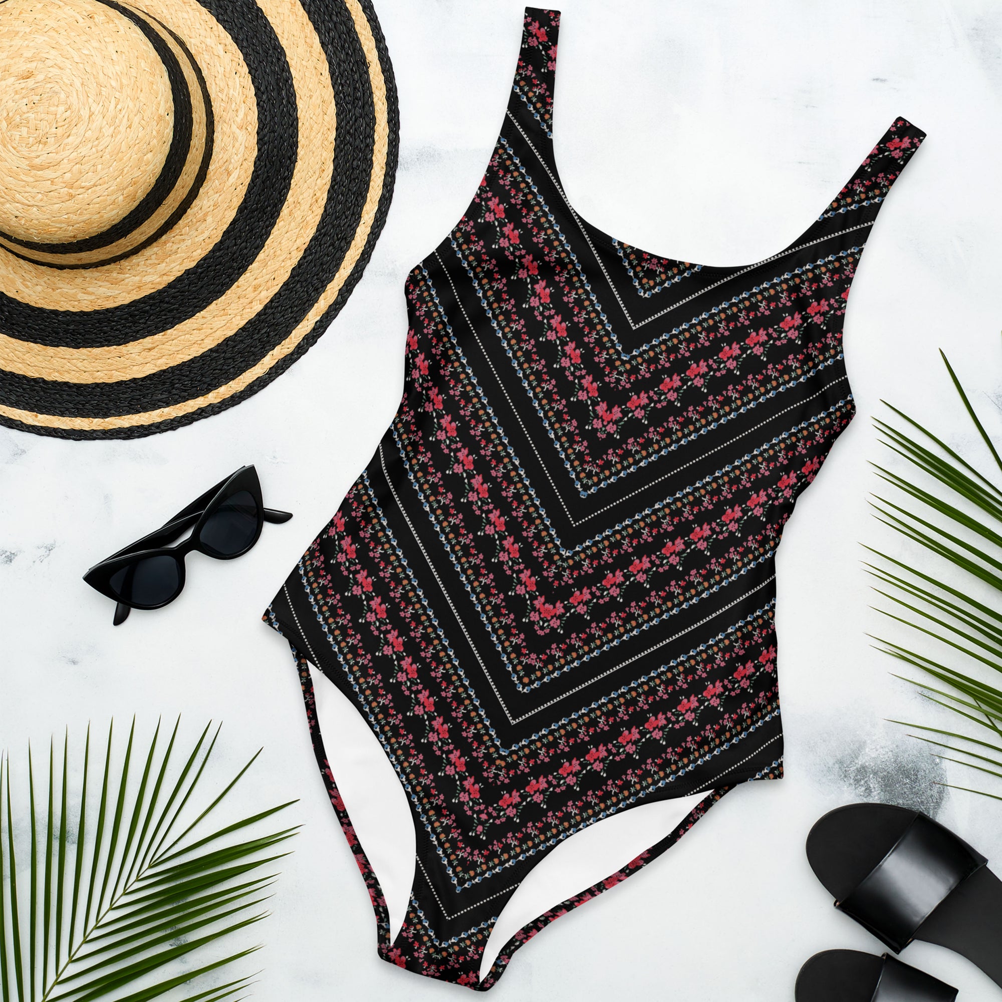 Flower Stripes swimsuit