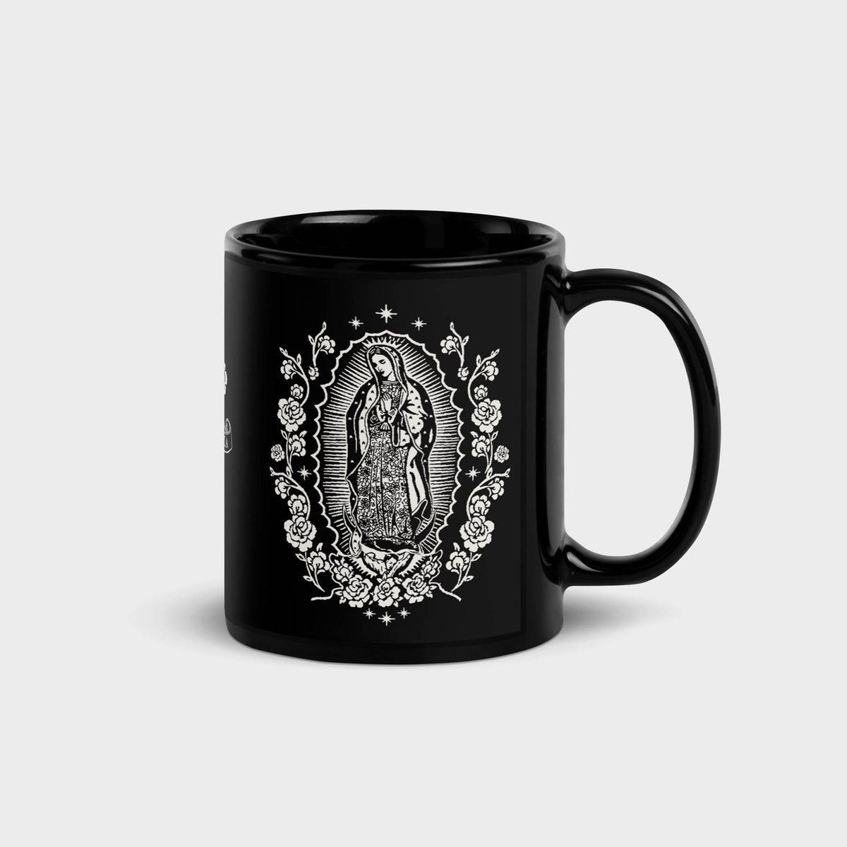 Holy Coffee Black Glossy Mug