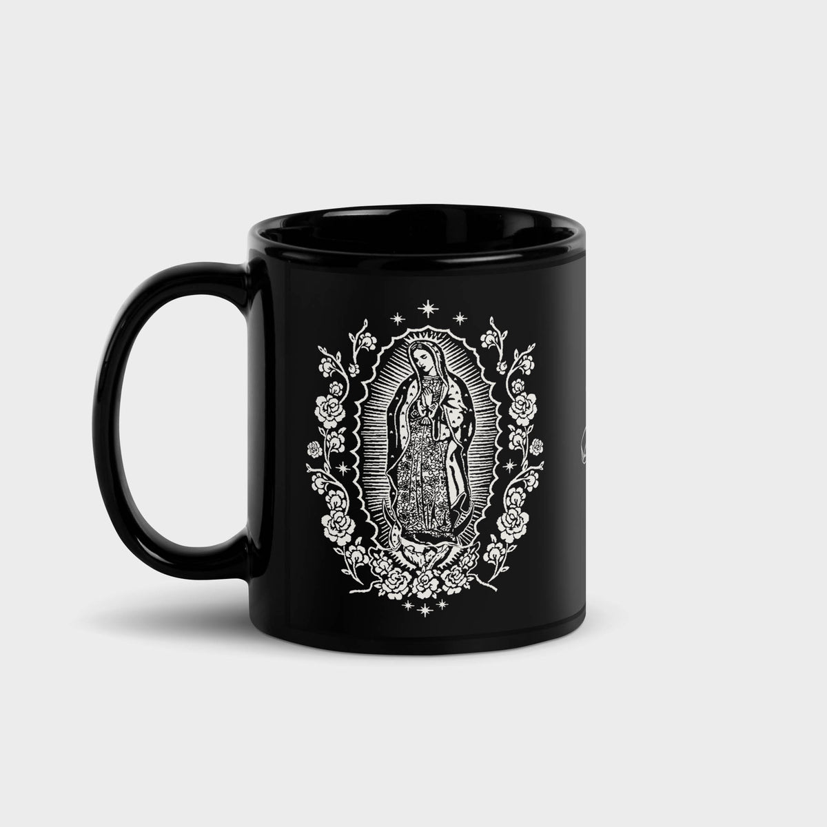 Holy Coffee Black Glossy Mug