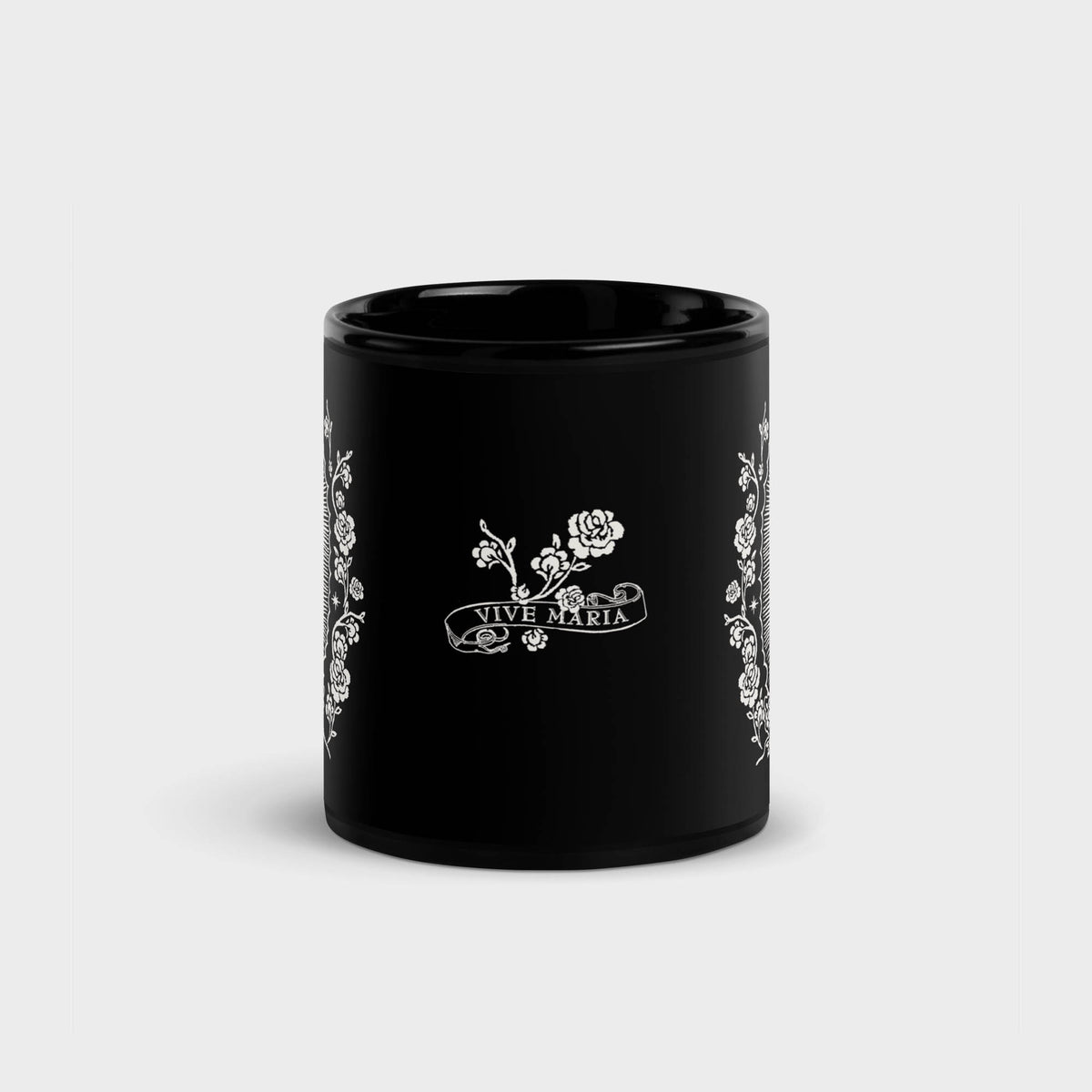 Holy Coffee Black Glossy Mug