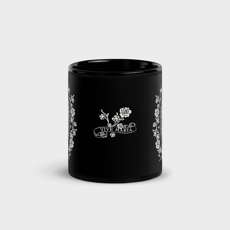 Holy Coffee Black Glossy Mug