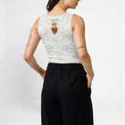 Holy Mary printed Lace crop top