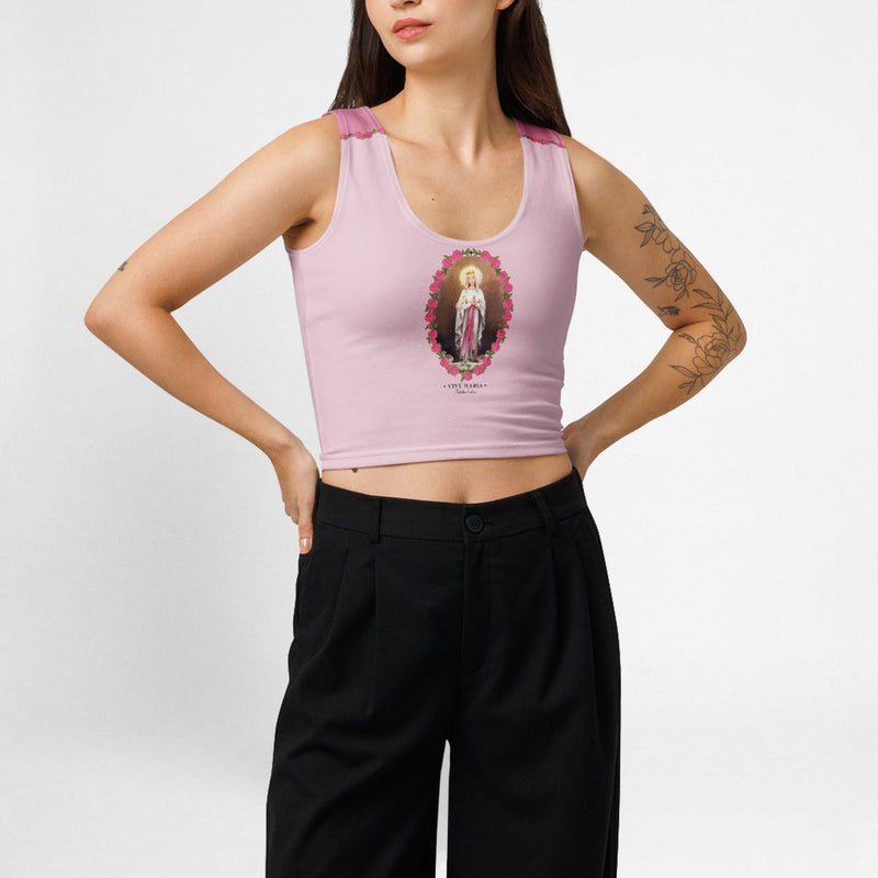 Holy Mary crop top pink