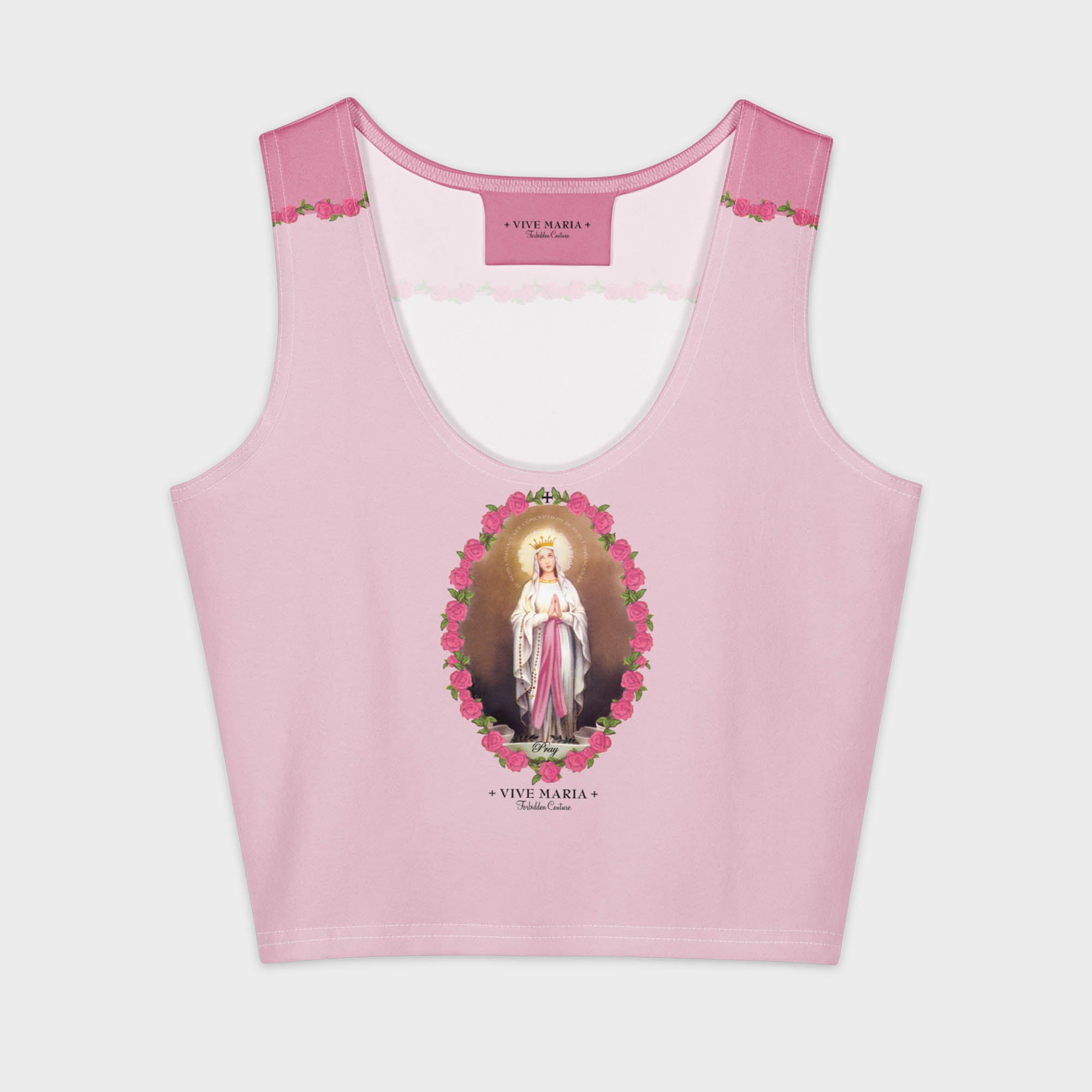 Holy Mary crop top pink