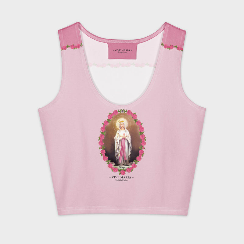 Holy Mary crop top pink