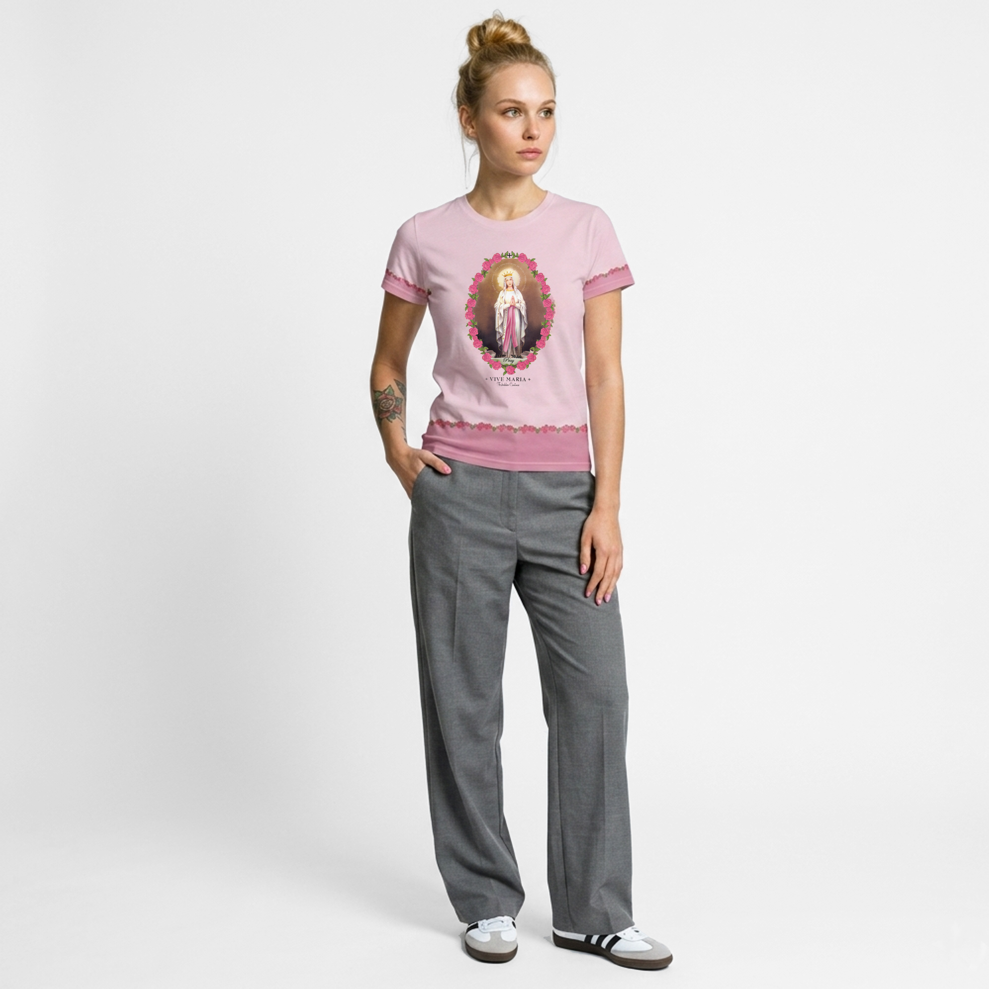 Holy Mary shirt pink