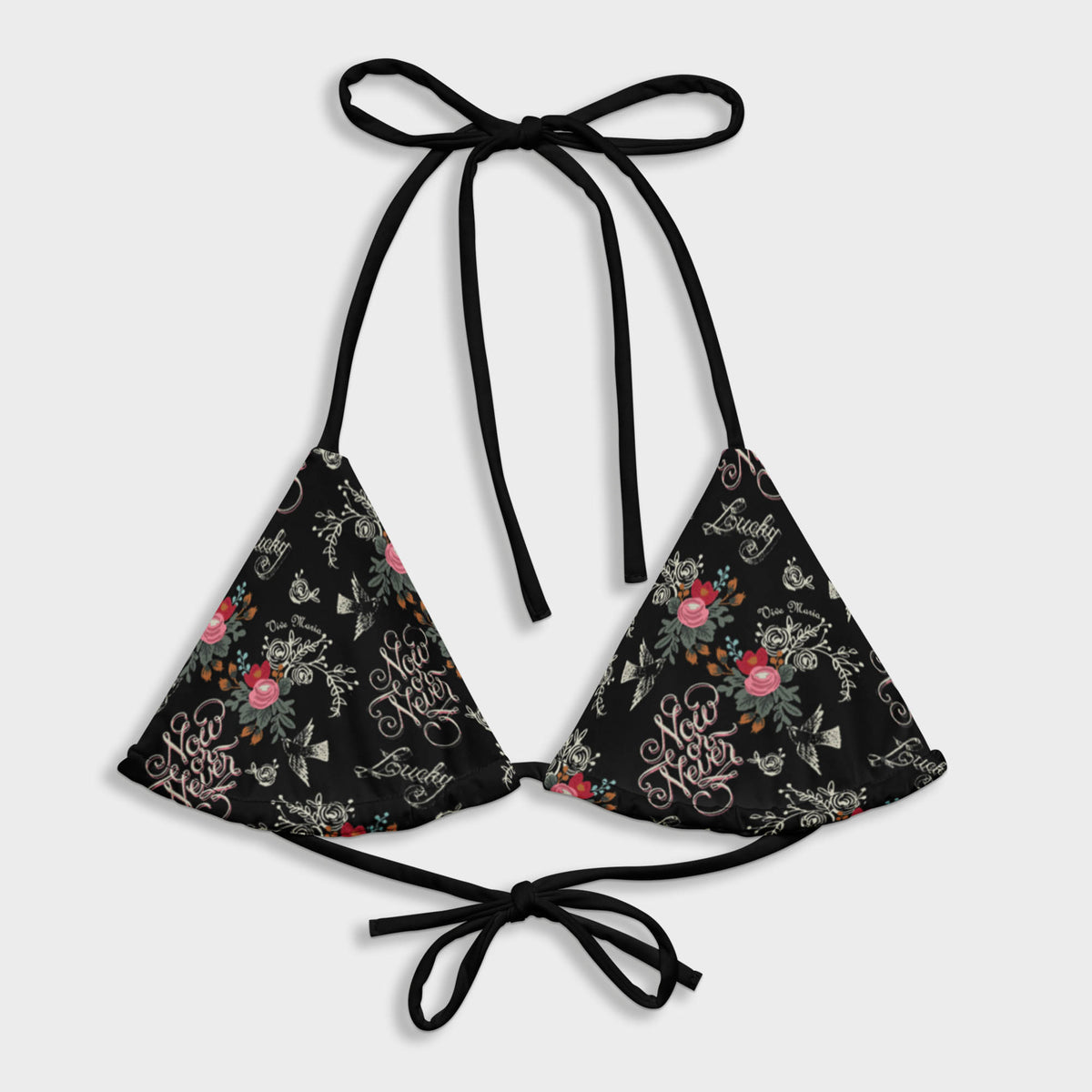 Never or Now  string bikini top