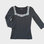 Romantic Pinstripe Shirt Ome of One Size S