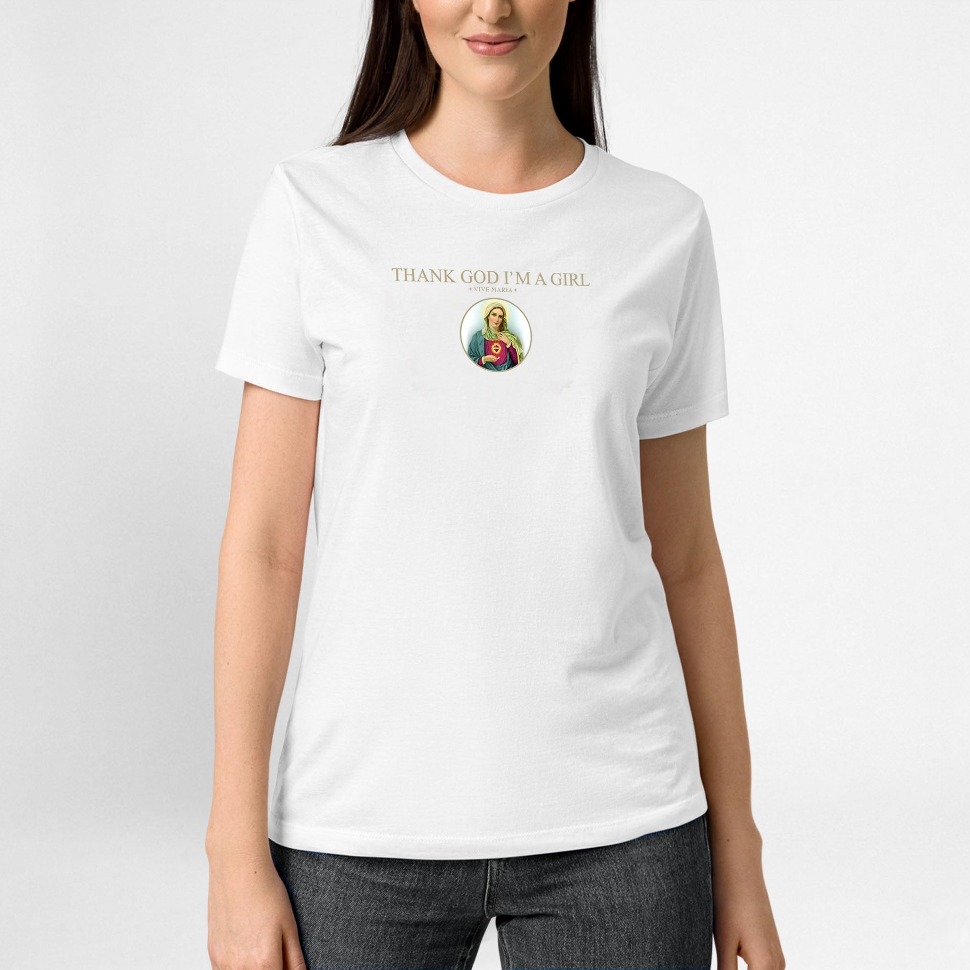 Thank God Girl basic shirt white