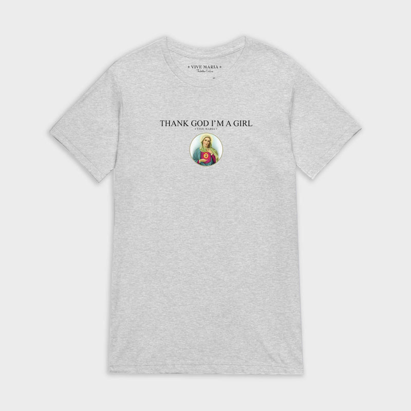 Thank God Girl basic shirt gray