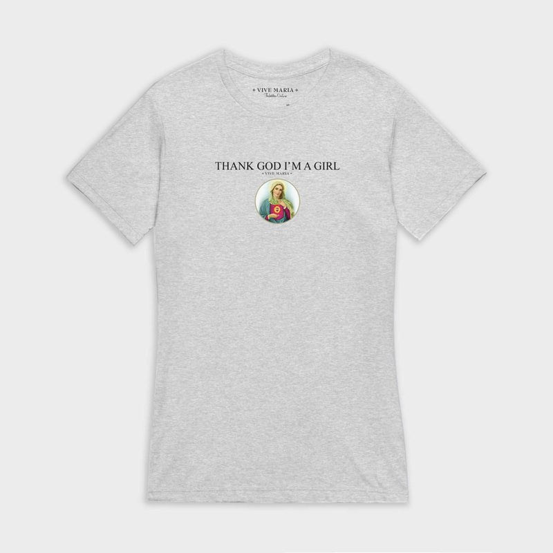 Thank God Girl basic shirt gray