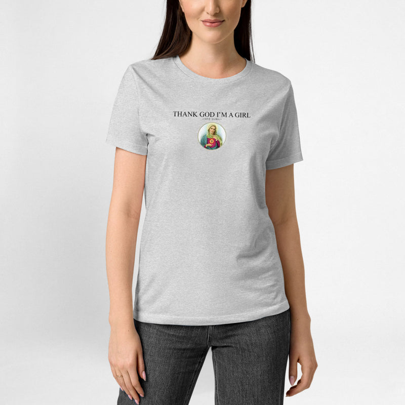 Thank God Girl basic shirt gray