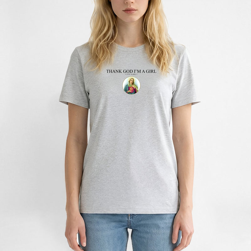 Thank God Girl basic shirt gray