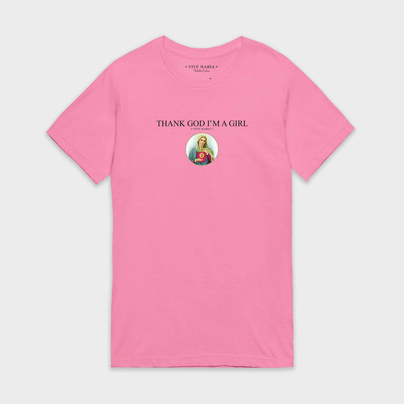 Thank God Girl basic shirt pink