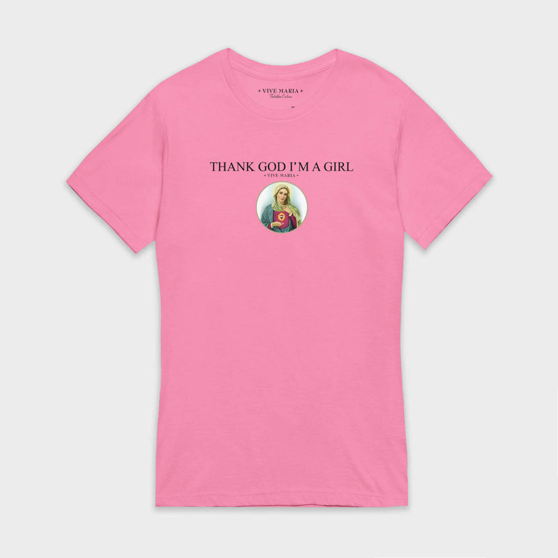Thank God Girl basic shirt pink