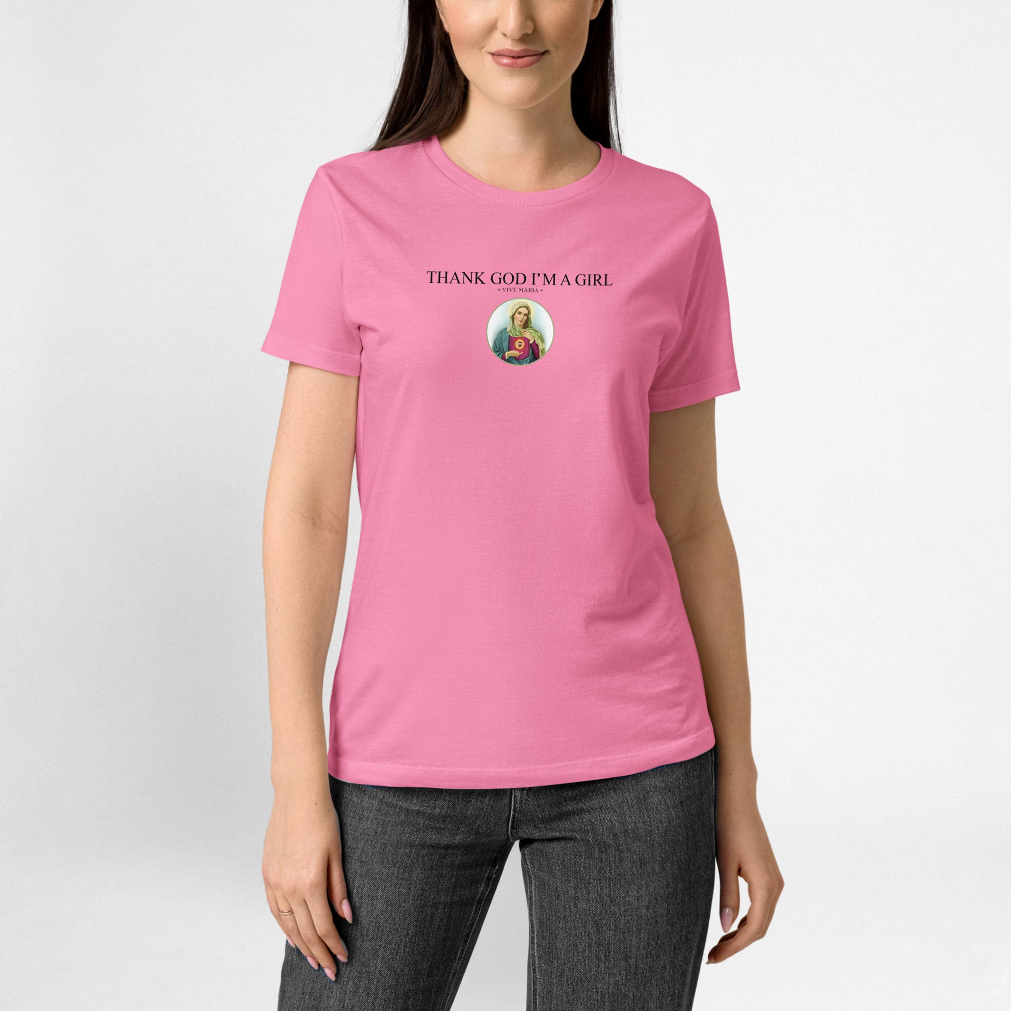 Thank God Girl basic shirt pink