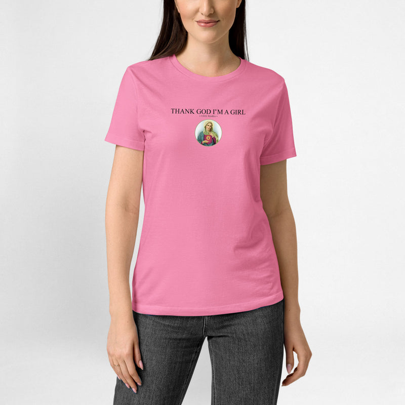 Thank God Girl basic shirt pink