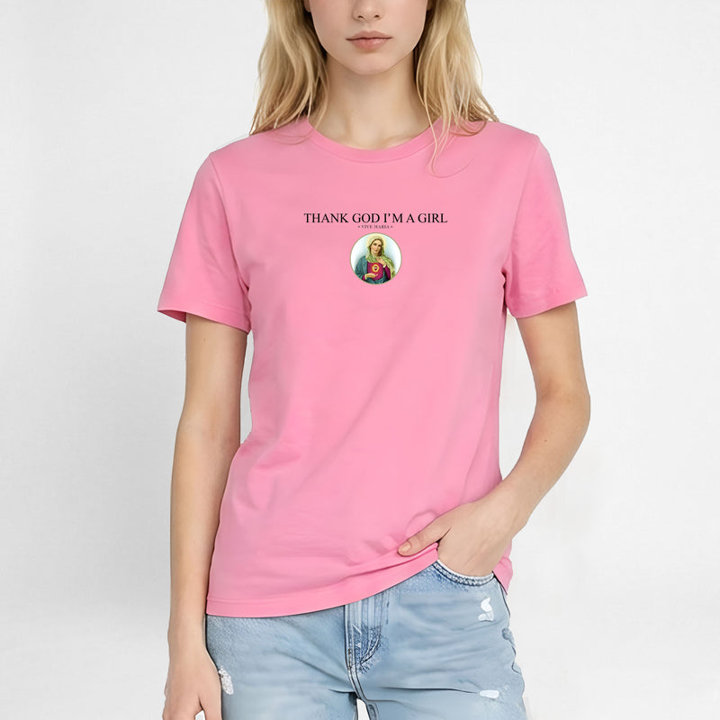 Thank God Girl basic shirt pink