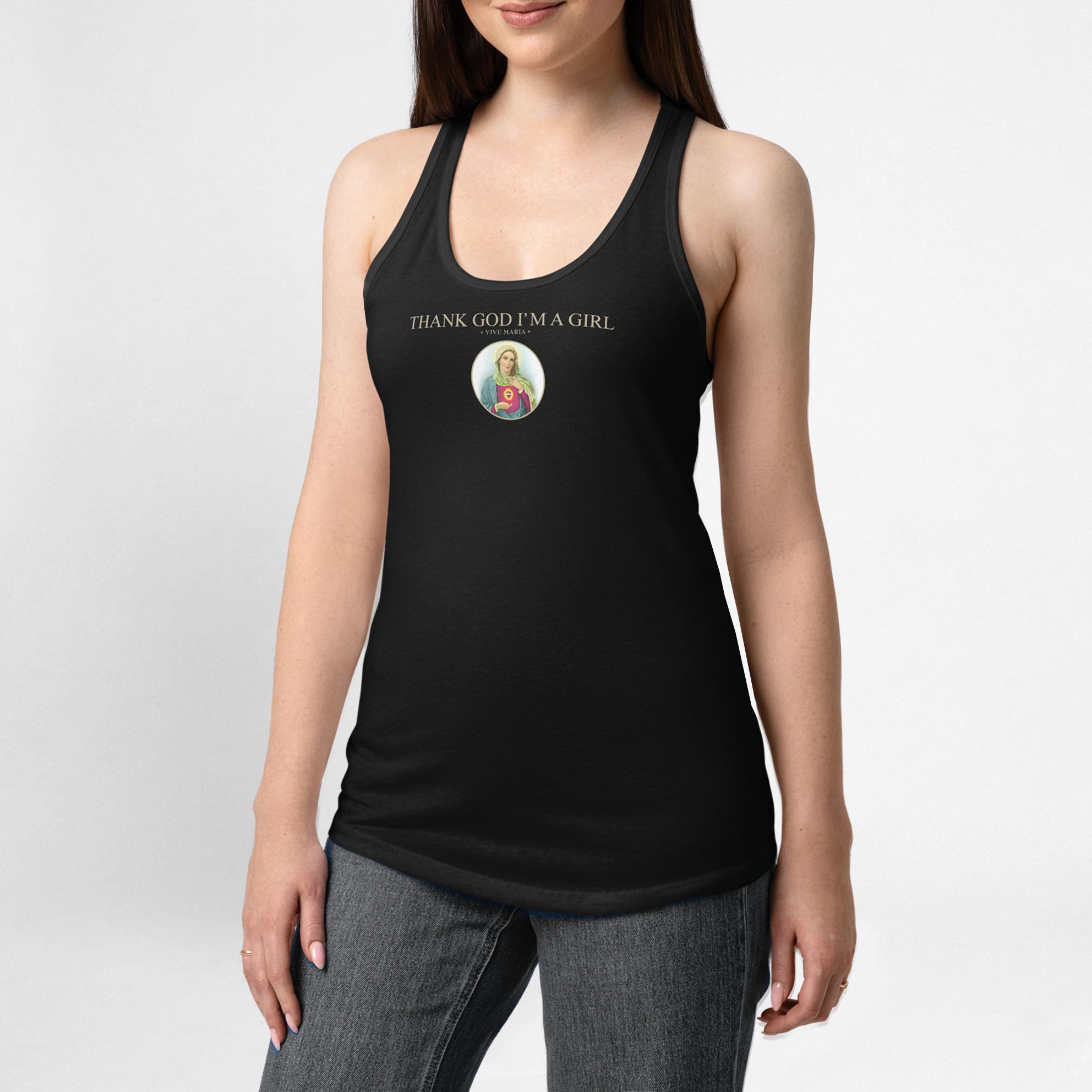 Thank God Girl Tank top black