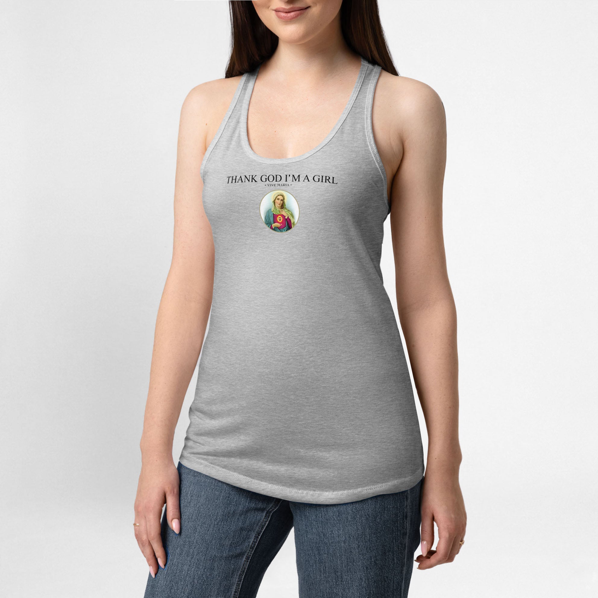 Thank God Girl Tank top gray