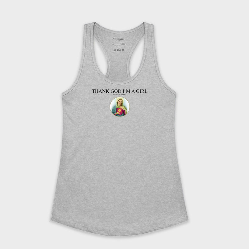 Thank God Girl Tank top gray