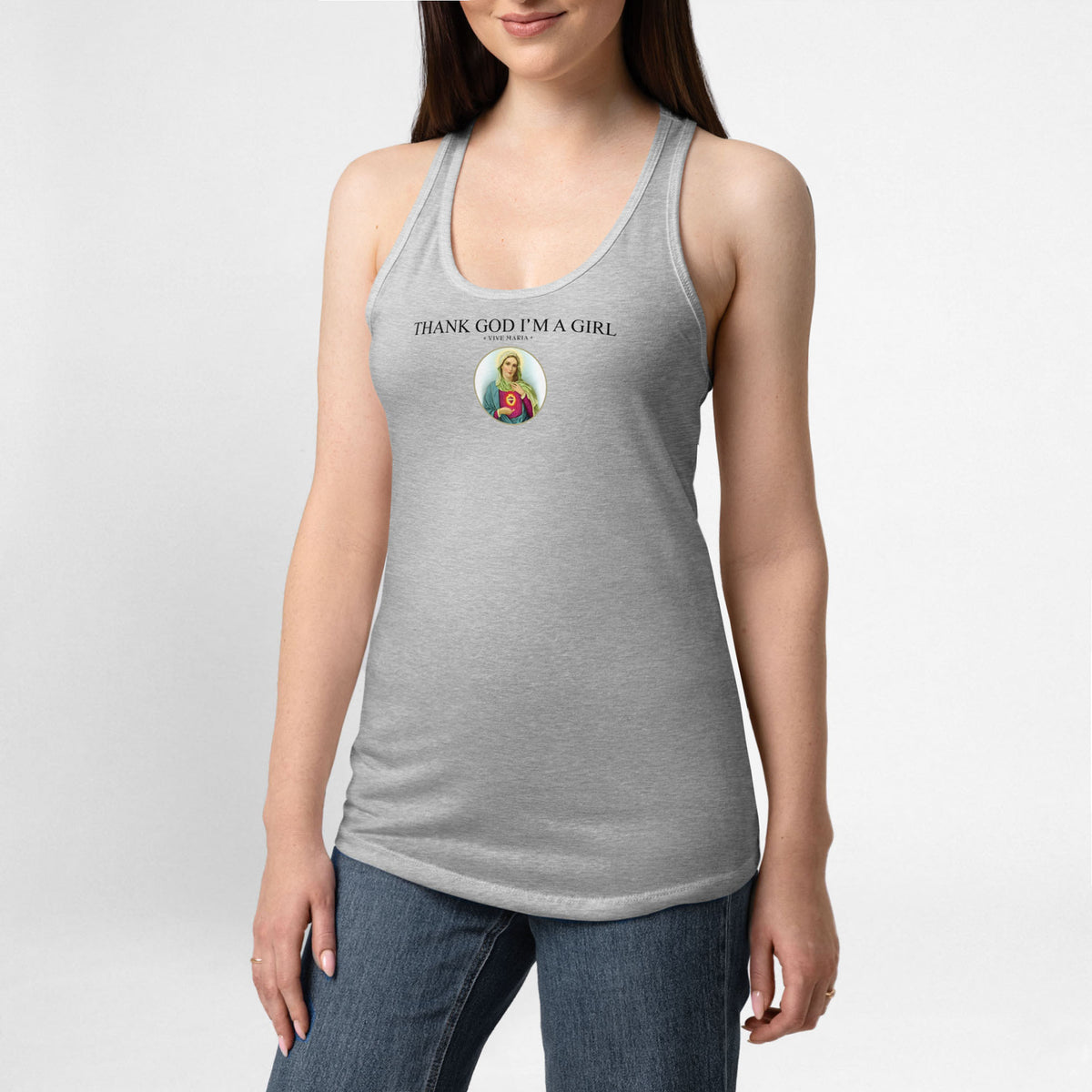 Thank God Girl Tank top gray