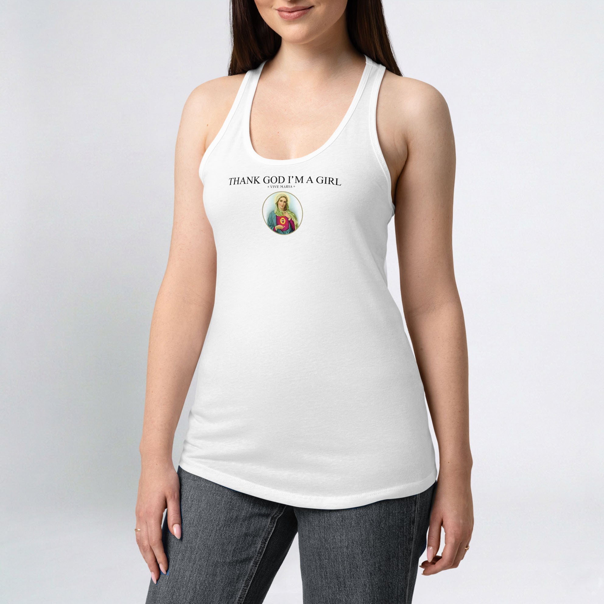 Thank God Girl Tank top white