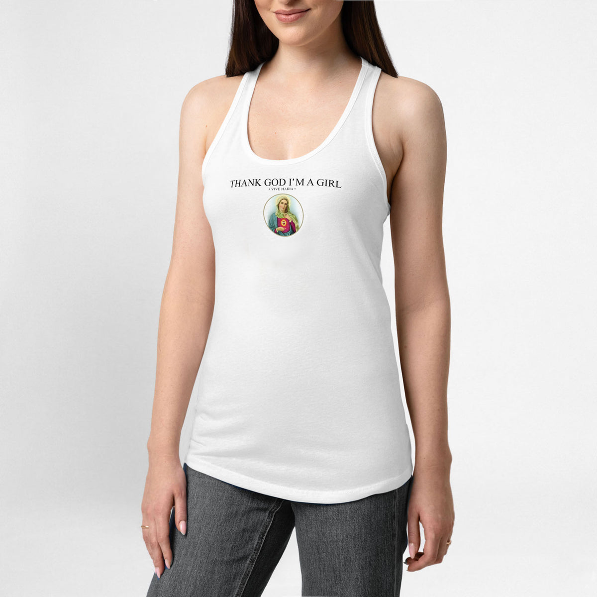 Thank God Girl Tank top white