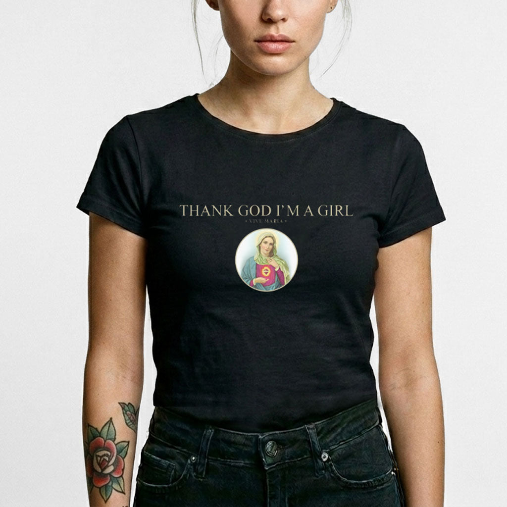 Thank God Girl basic shirt black