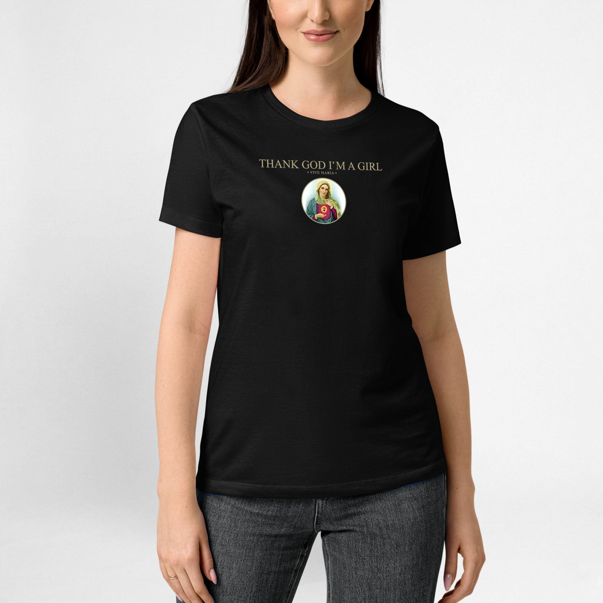Thank God Girl basic shirt black
