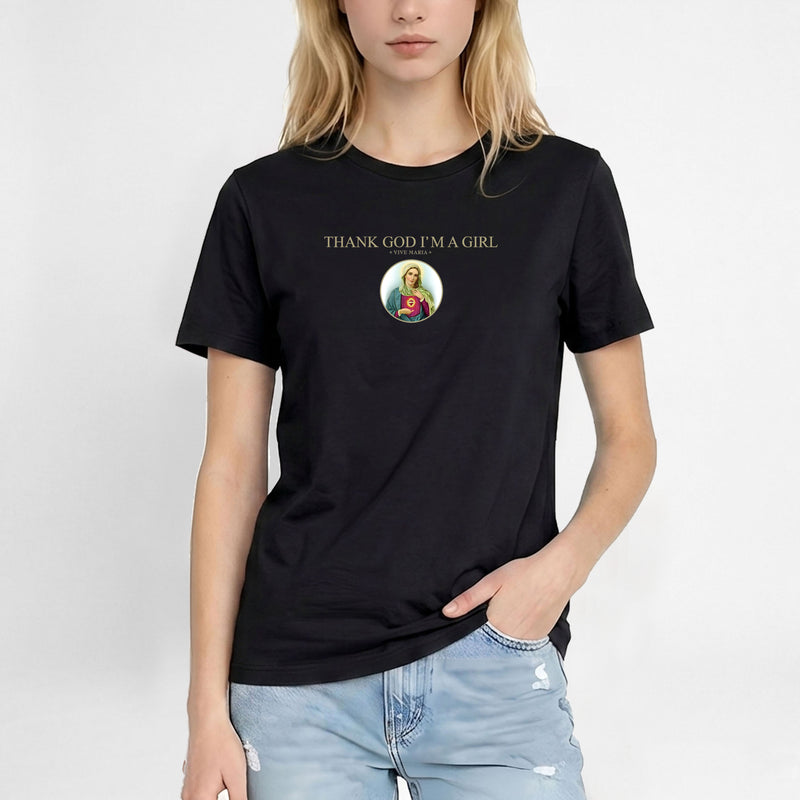 Thank God Girl basic shirt black
