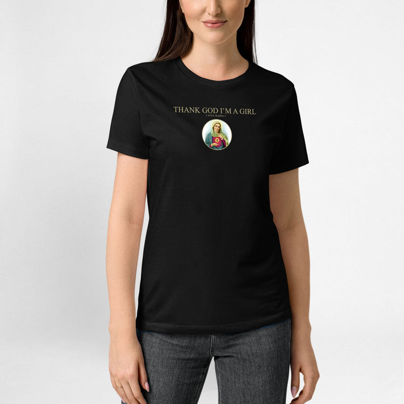 Thank God Girl basic shirt black