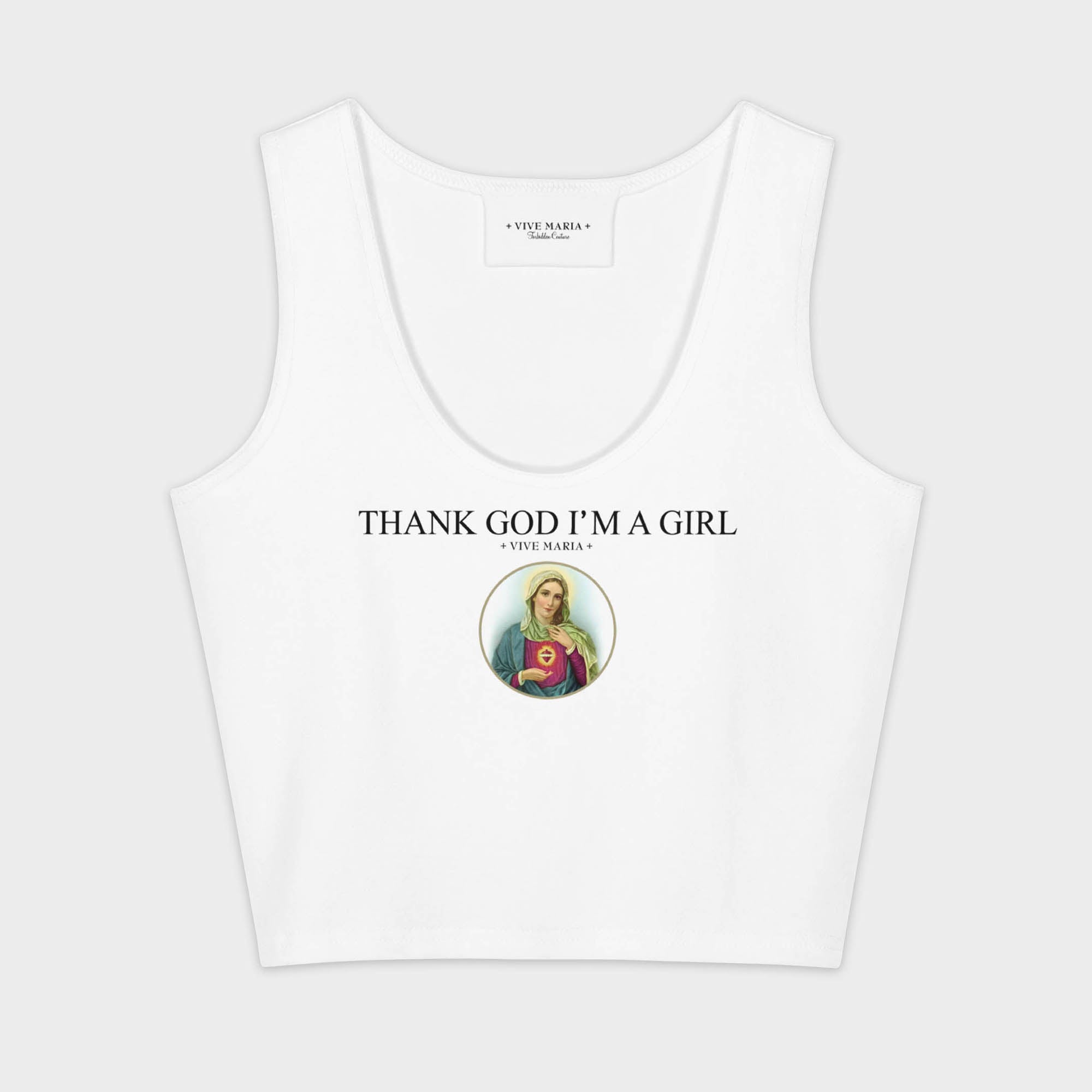 Thank God Girl crop top white