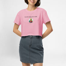 Thank God Girl crop shirt pink