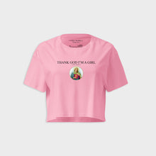 Thank God Girl crop shirt pink