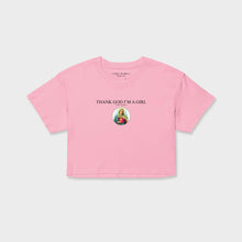 Thank God Girl crop shirt pink