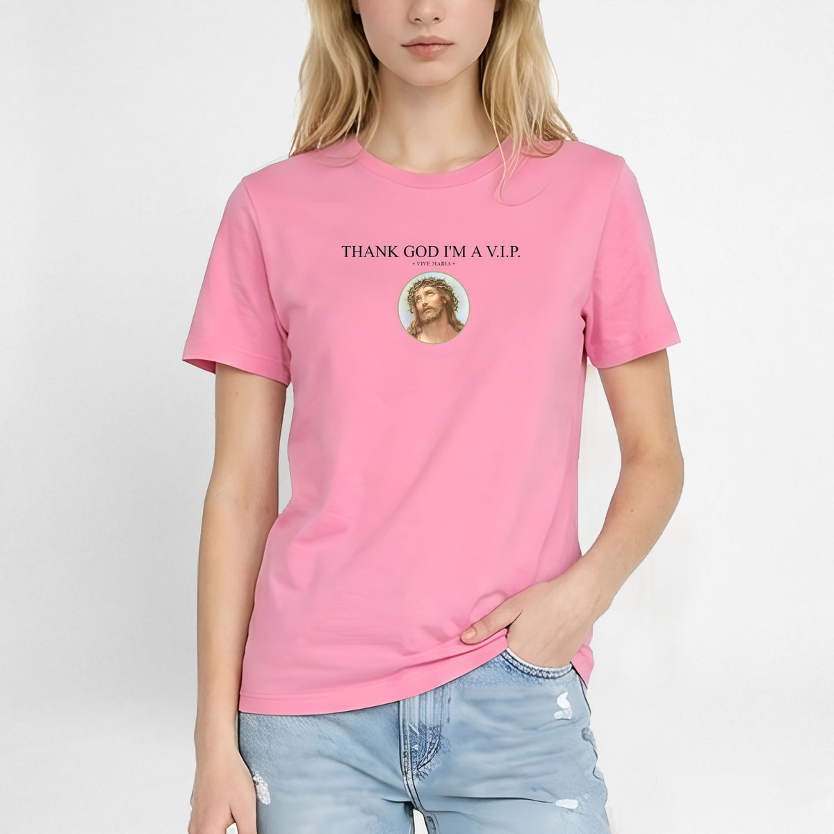 Thank God VIP basic shirt pink