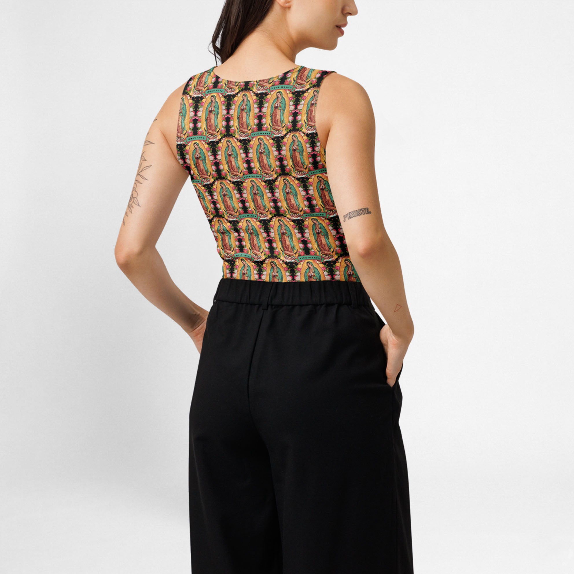 Virgen de Guadalupe crop top allover