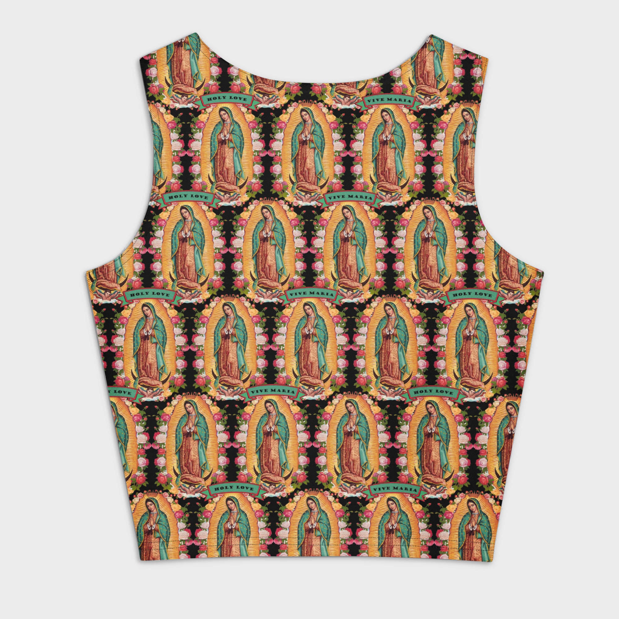 Virgen de Guadalupe crop top allover