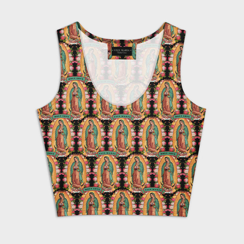 Virgen de Guadalupe crop top allover
