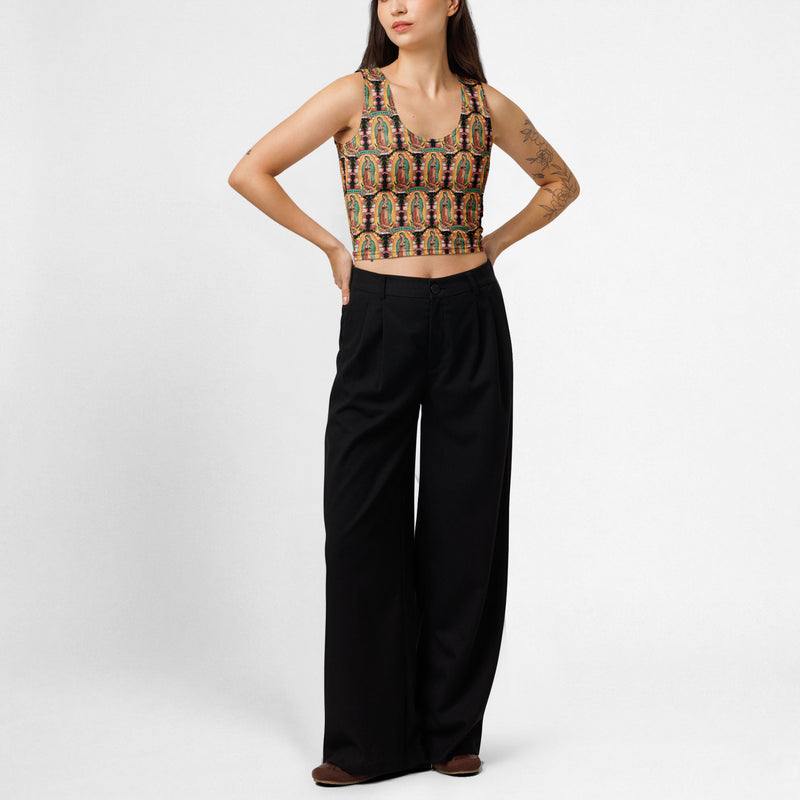 Virgen de Guadalupe crop top allover