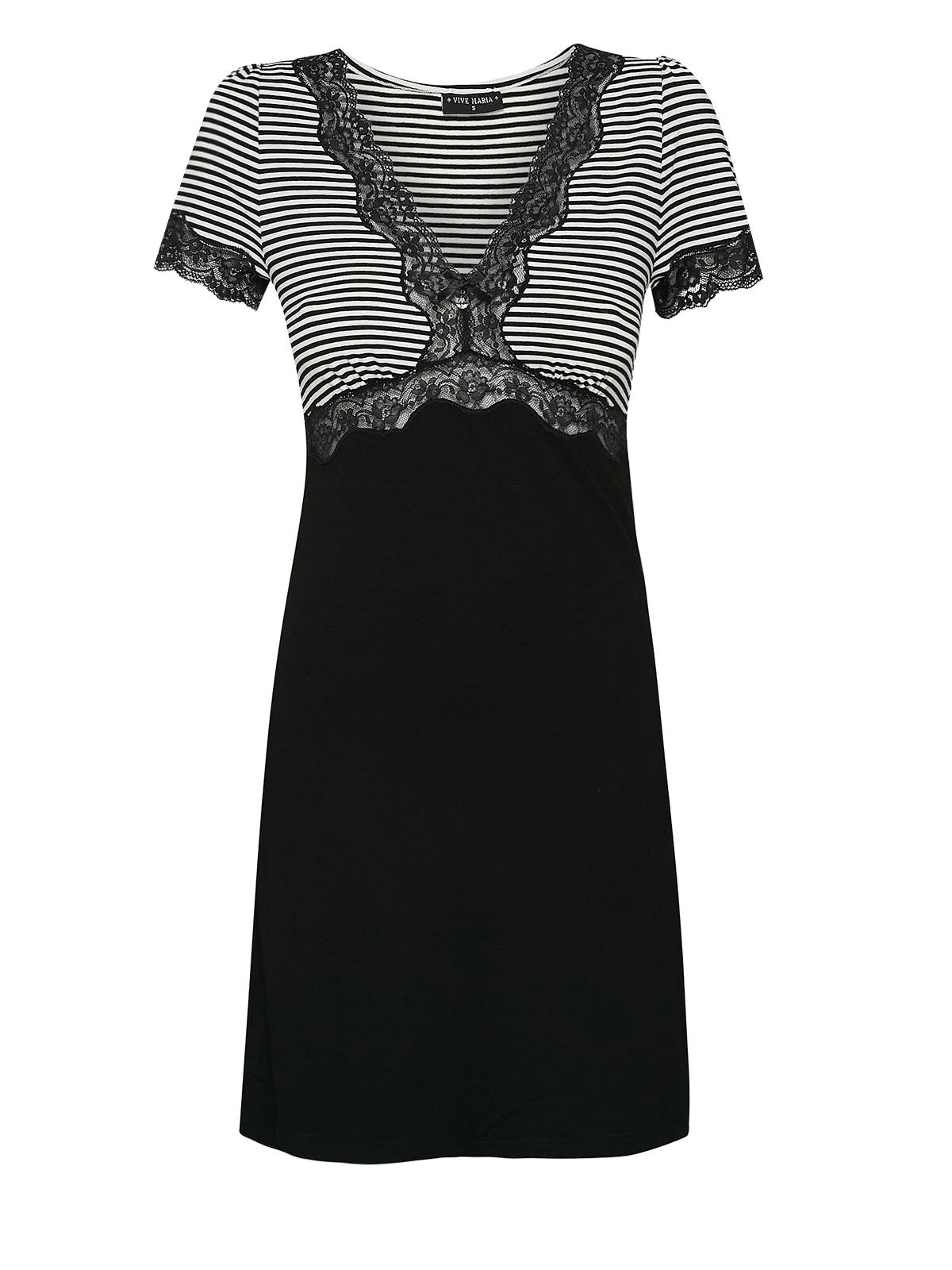 Vive Maria Ahoi Girl Damen A-Linien-Kleid schwarz/weiß