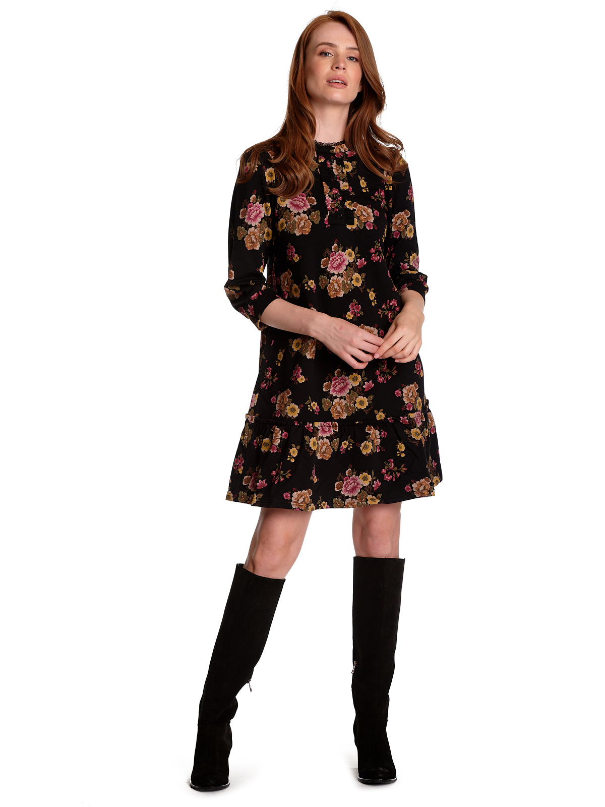 Vive Maria Barock Love Damen A-Linien-Kleid schwarz allover